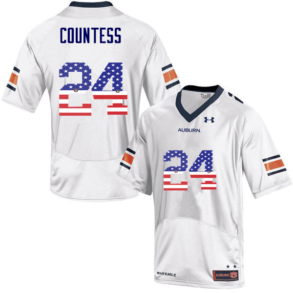 Men's Auburn Tigers #24 Blake Countess USA Flag Fashion White College Stitched Football Jersey